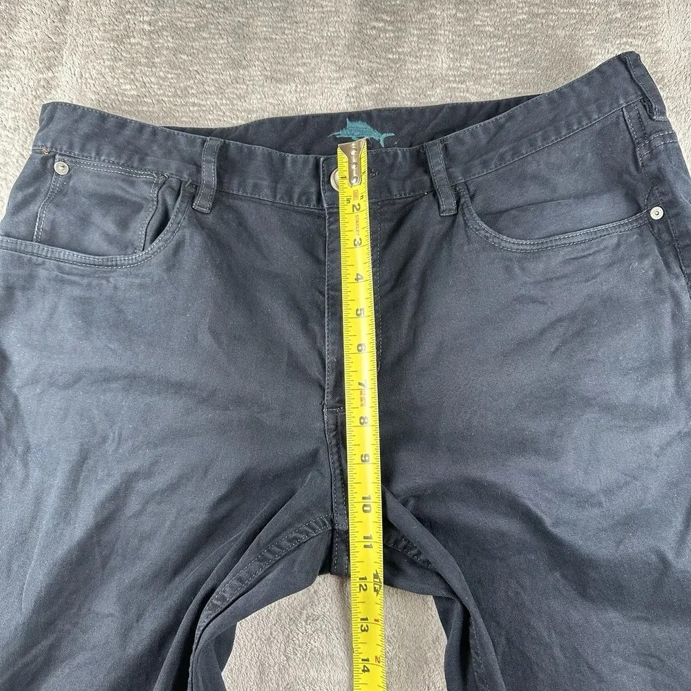 Tommy Bahama Men's Pants 36x32 Black Cotton Stretch Casual Chino Straight Leg‎